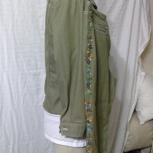 ITW Claude Brown Beaded Pant Suit Size 10 - Picture 8 of 14